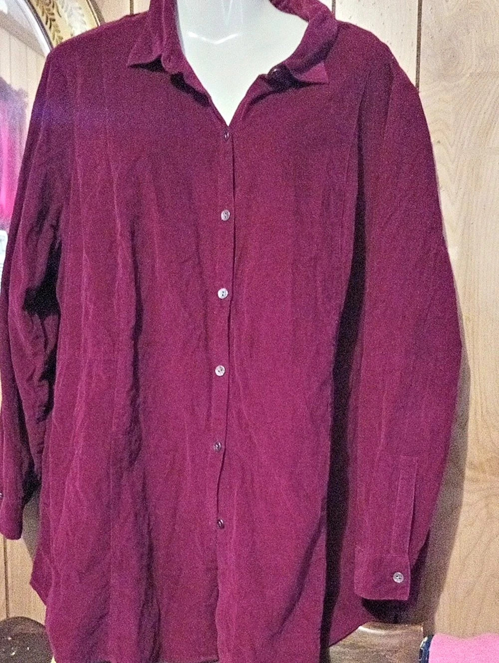 J.Jill Corduroy Button Down Shirt in Purple Women's 2X